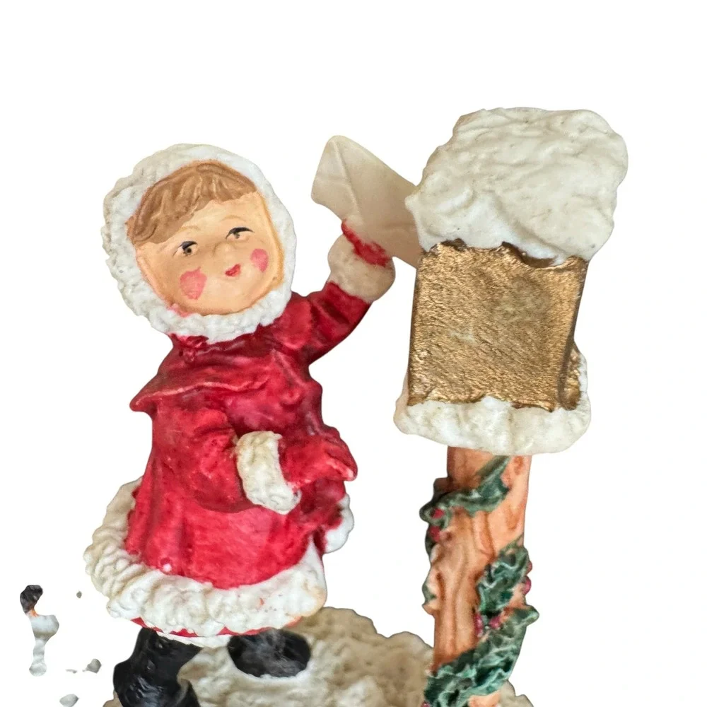 Vintage Lemax Christmas Village Figurines Winter Children Snow Scene Set of 3